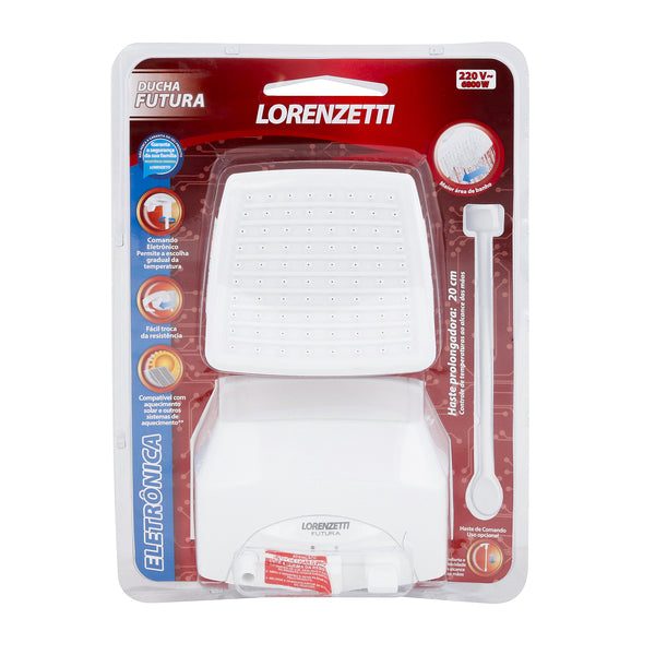 Chuveiro Elétrico Eletrônico 6800w Branco Quadrado Futura