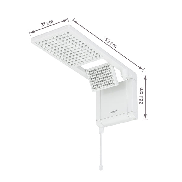 Chuveiro Elétrico 6800w Branco Quadrado Acqua Duo Ultra