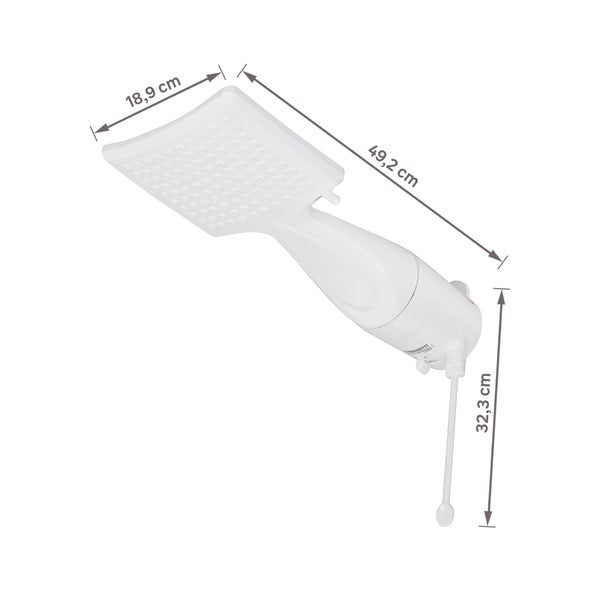 Chuveiro Elétrico 6800w Branco Quadrado Loren Shower