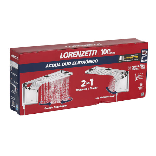 Chuveiro Elétrico Eletrônico 7800w Branco Quadrado Acqua Duo Ultra