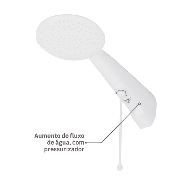 Chuveiro Elétrico Eletrônico 7500w Branco Redondo com Pressurizador Advanced