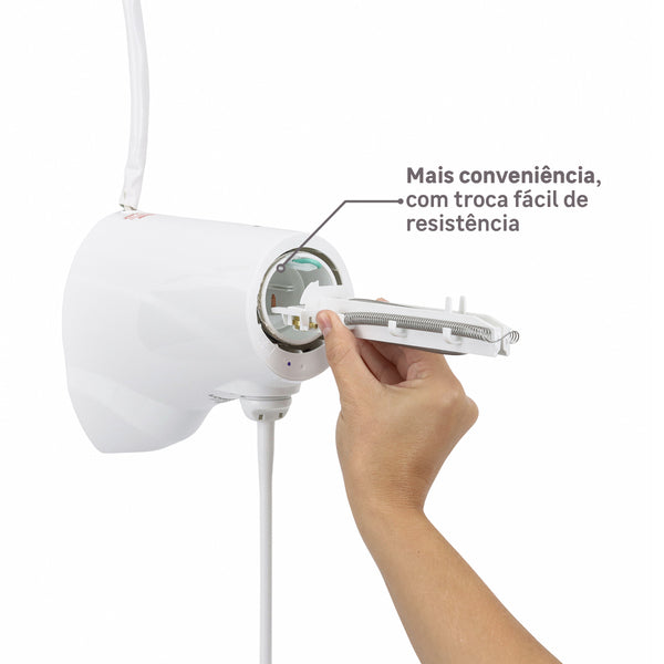 Chuveiro Elétrico Eletrônico 7500w Branco Redondo com Pressurizador Advanced