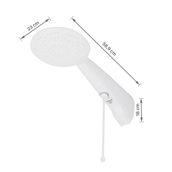 Chuveiro Elétrico Eletrônico 7500w Branco Redondo com Pressurizador Advanced