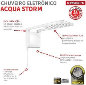 Chuveiro Acqua Storm Ultra 5500W, Branco Bivolt