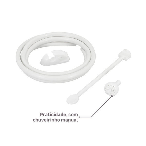 Chuveiro Elétrico 6800w Branco Quadrado Loren Shower