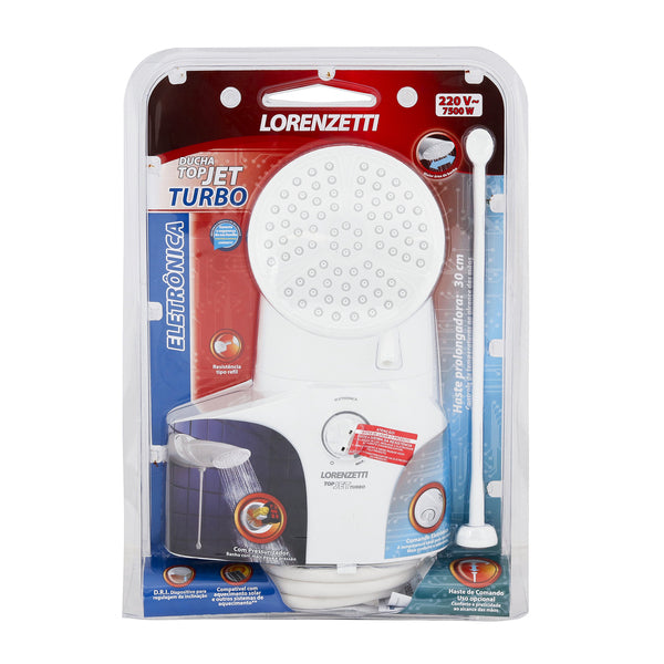 Chuveiro Elétrico Eletrônico 7500w Branco Redondo com Pressurizador Top Jet