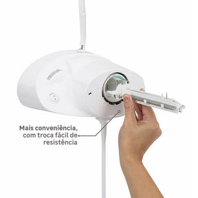 Chuveiro Elétrico Eletrônico 7500w Branco Redondo com Pressurizador Top Jet