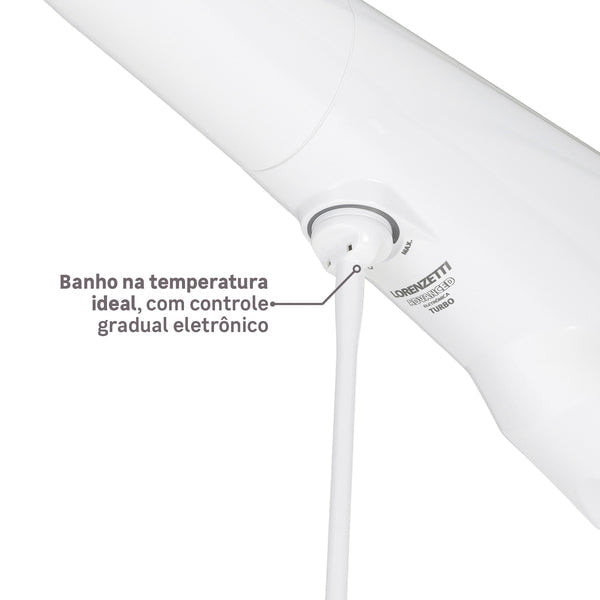 Chuveiro Elétrico Eletrônico 7500w Branco Redondo com Pressurizador Advanced